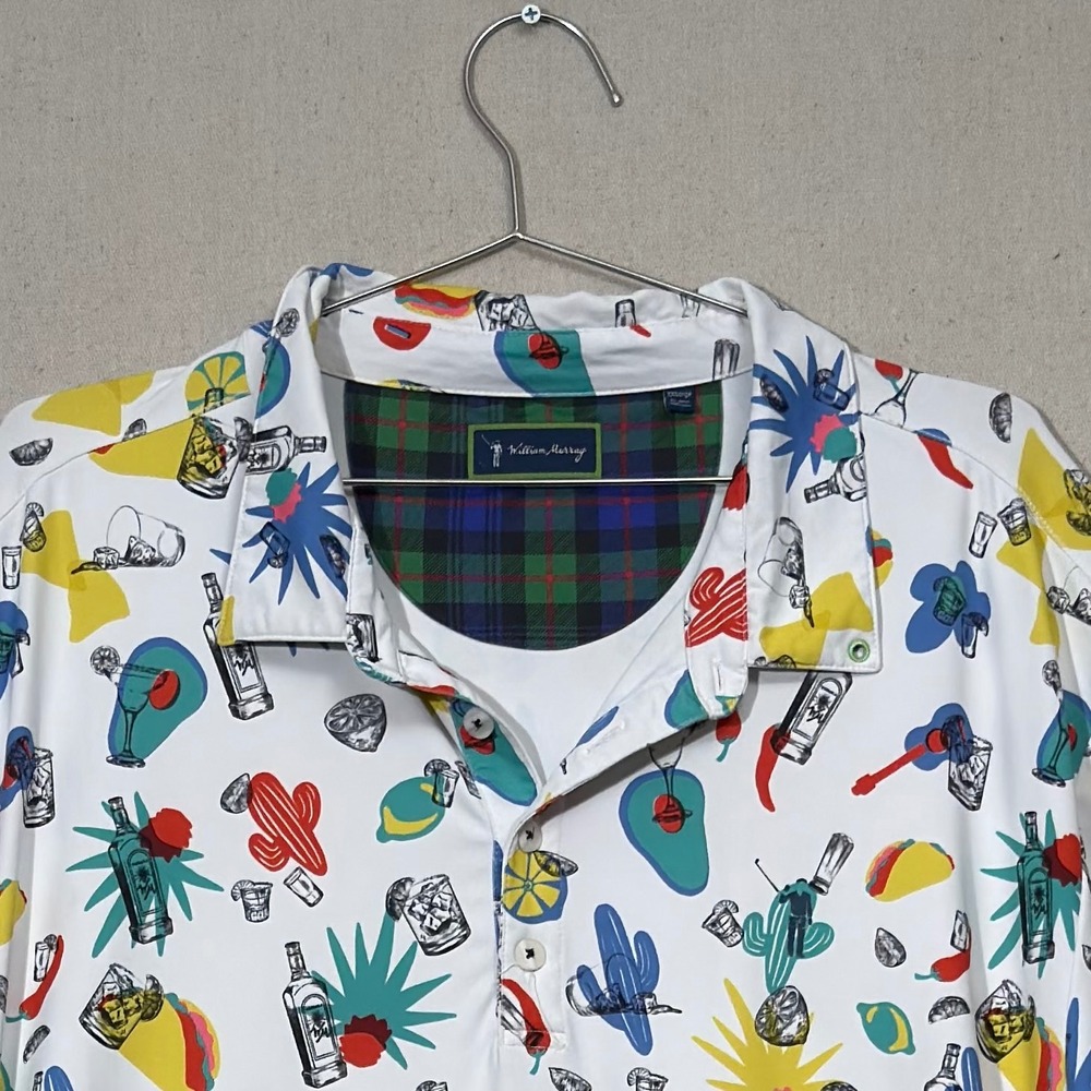 William Murray TnT Polo Shirt Men XXL Performance Taco Drink Novelty
